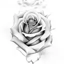 Rose with clouds tattoo design idea