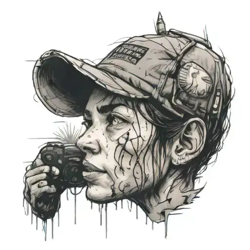 Ellies Williams tattoo from the last of us in a worn down poloriod  tattoo design idea