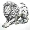 statue lion tattoo design idea