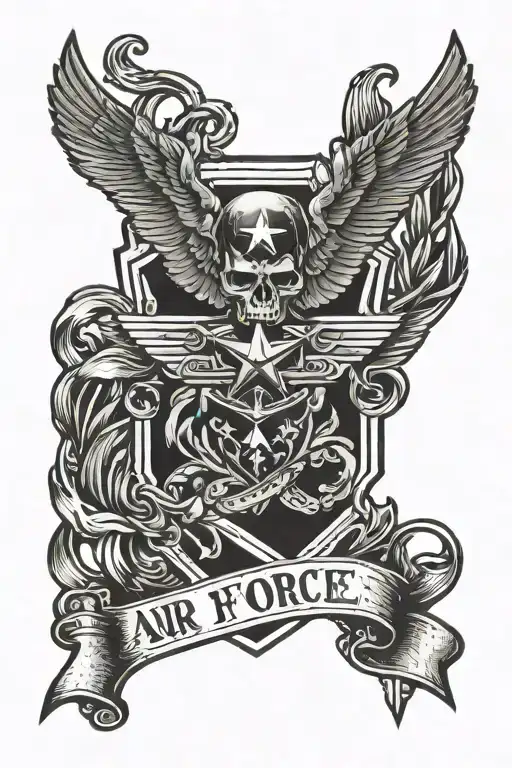 Air Force uniform and holding tattoo design idea