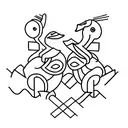 two yellow ducks and one grey duck  tattoo design idea