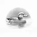 two yellow ducks and one grey duck  tattoo design idea