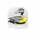 two yellow ducks and one grey duck  tattoo design idea