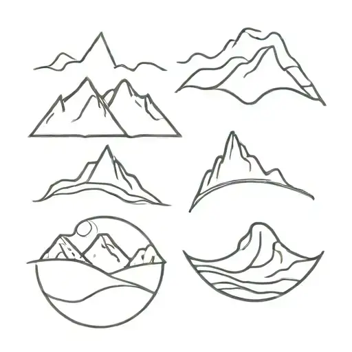 mountain and wave icons with reference to infinity   tattoo design idea