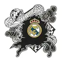 A dynamic composition of your favorite player's celebration intertwined with the Real Madrid team logo, creating a seamless design that showcases your love for both tattoo design idea