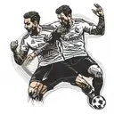 A dynamic composition of your favorite player's celebration intertwined with the Real Madrid team logo, creating a seamless design that showcases your love for both tattoo design idea