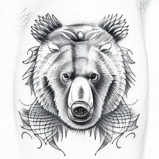 King Bear tattoo design idea