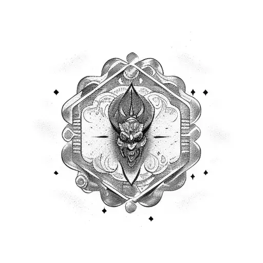 semi cartoonish magic scroll tattoo design idea