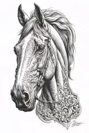 horse head tattoo design idea