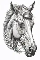 horse head tattoo design idea