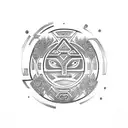 Maori-inspired tribal design incorporating elements of nomadic lifestyle tattoo design idea
