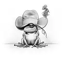 massive tattoo on my leg of a frog wearing a hat sitting in a tree smoking a cigar tattoo design idea