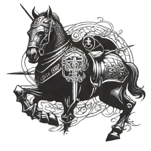 knight in armor tattoo design idea