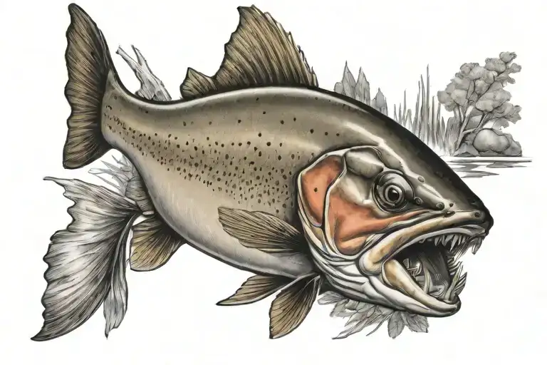 cutthroat trout  tattoo design idea