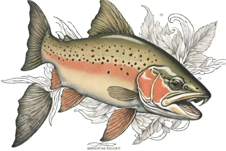 cutthroat trout  tattoo design idea