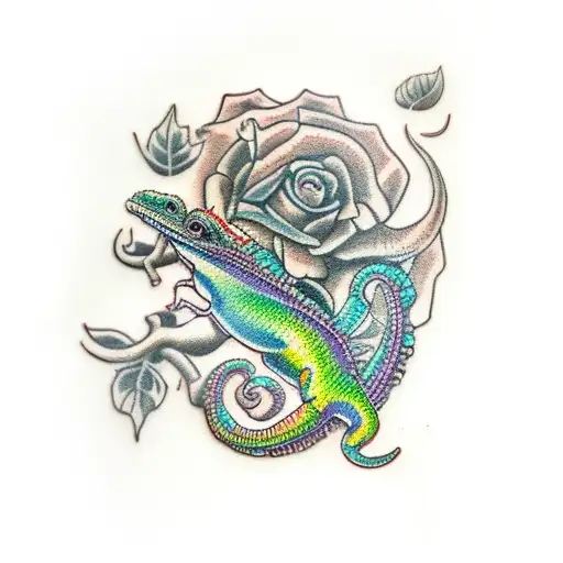 chameleon tattoo design idea