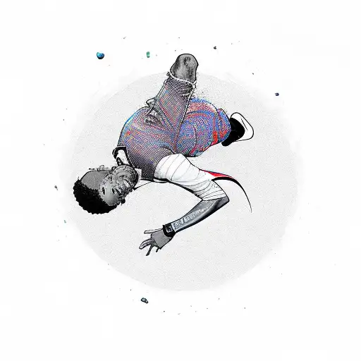 Miles Morales Falling Upside Down tattoo design idea