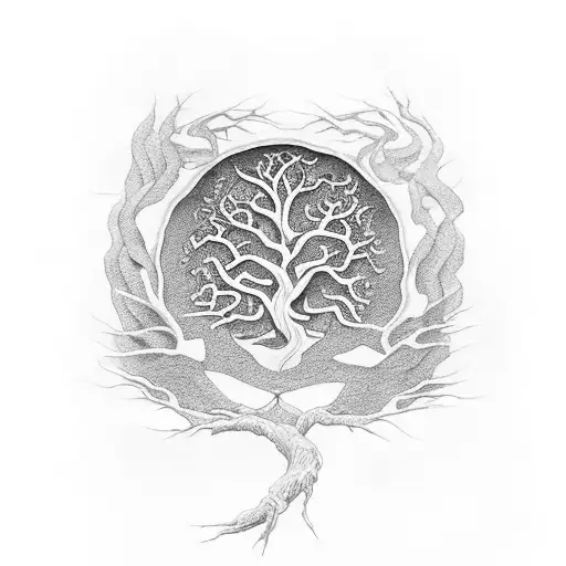 tree of life to underworld tattoo design idea