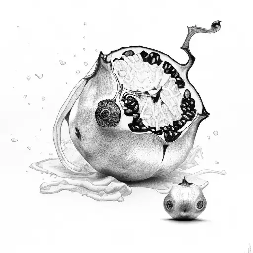 pomegranate gipsy arabic tattoo design idea