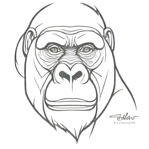 gorilla face tattoo design idea