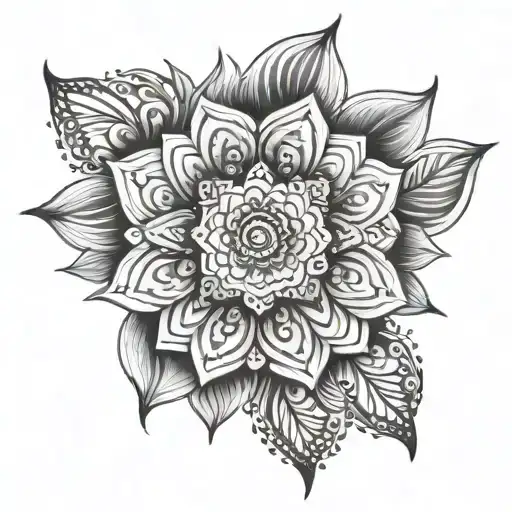 floral mandala tattoo design idea