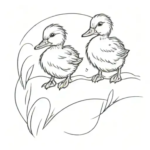ducklings tattoo design idea