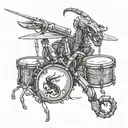 drums scorpion  tattoo design idea