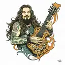 dimebag with his guitar tattoo design idea
