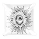 A hammock suspended between two trees with laughing sunflowers tattoo design idea