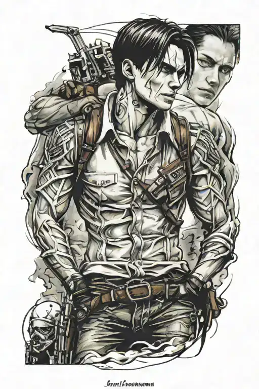 Levi Ackerman attack on titan tattoo design idea