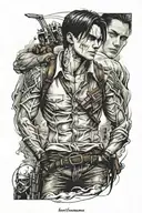 Levi Ackerman attack on titan tattoo design idea