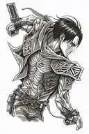 Levi Ackerman attack on titan tattoo design idea