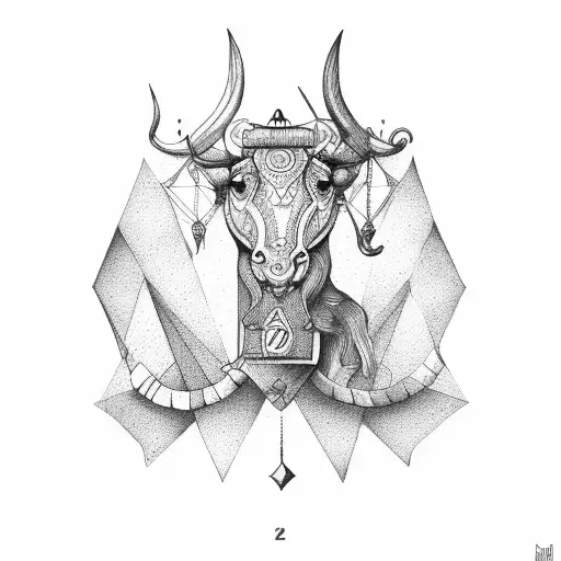 libra and capricorn tattoo design idea