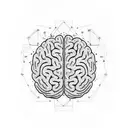 A brain with half artificial neural network tattoo design idea