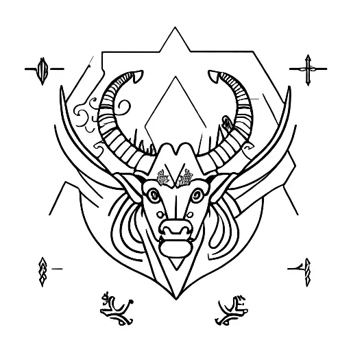 a combination of a leo, a taurus, an Aries and a Sagittarius tattoo design idea