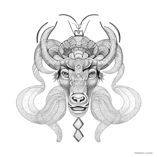 a combination of a leo, a taurus, an Aries and a Sagittarius tattoo design idea