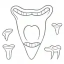 smile missing tooth tattoo design idea