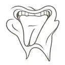 smile missing tooth tattoo design idea