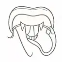 smile missing tooth tattoo design idea