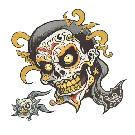 ghost face money happy  tattoo design idea