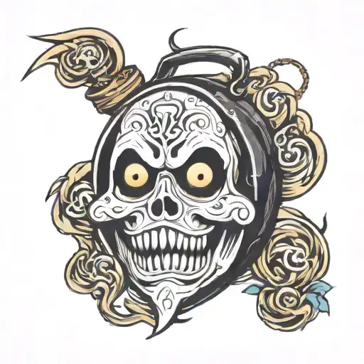 ghost face money bag tattoo design idea