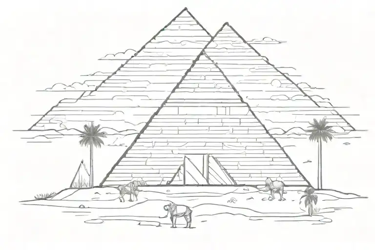 Egyptian pyramid country music tattoo design idea