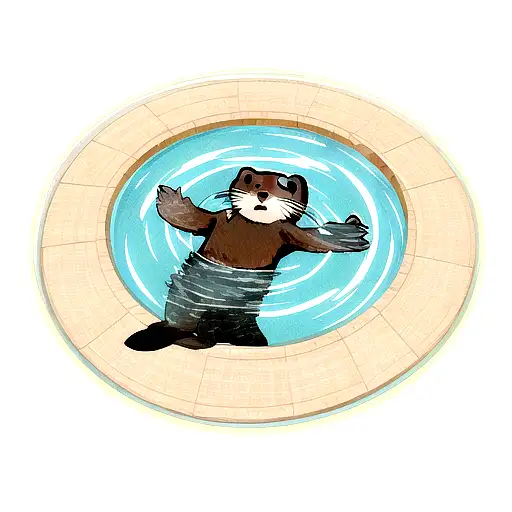 otter swimming in circles tattoo design idea