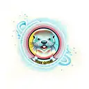 otter swimming in circles tattoo design idea