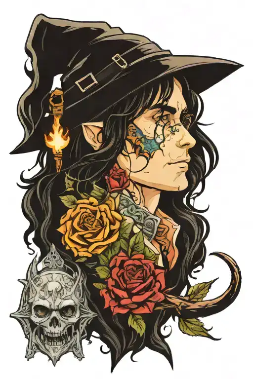 lord of the rings, harry potter, diablo 4 tattoo design idea