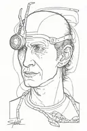 Seth Brundle from David Cronenberg's 1986 film, The Fly with telepod in background. tattoo design idea