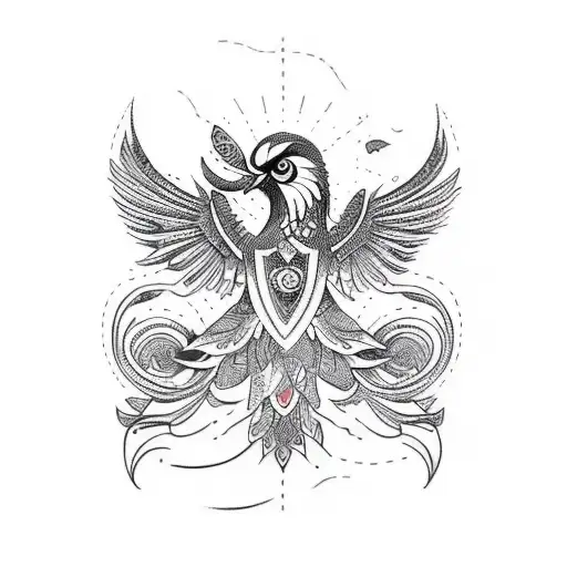 Design a tattoo showcasing a traditional Ukrainian embroidered shirt adorned with images of birds and other animals tattoo design idea