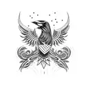 Design a tattoo showcasing a traditional Ukrainian embroidered shirt adorned with images of birds and other animals tattoo design idea
