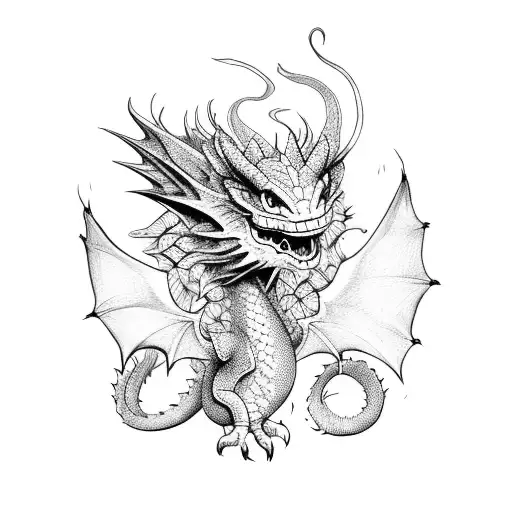cute dragon tattoo design idea