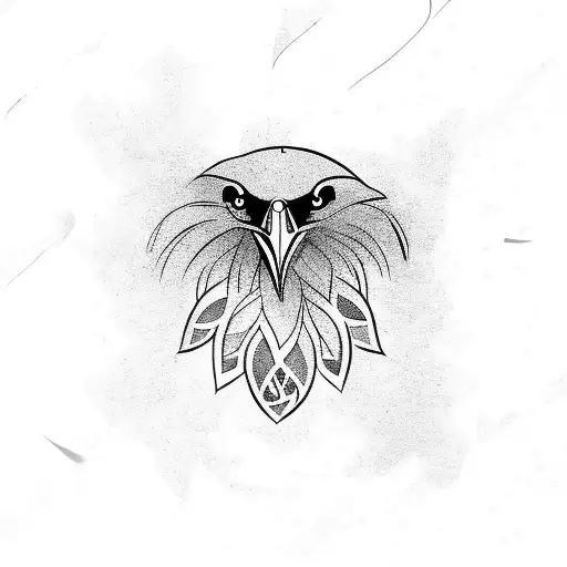 crow outline  tattoo design idea